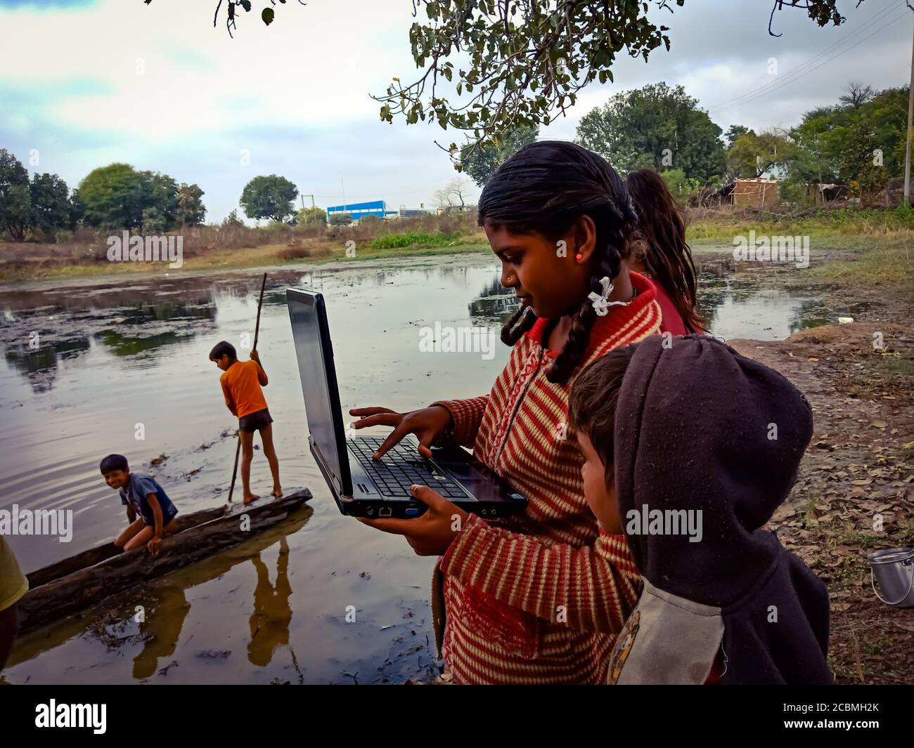 DISTRICT KATNI, INDIA JANUARY 01, 2020 Indian village fisher girl