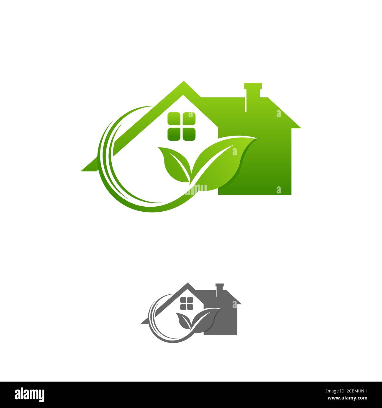 simple green house real estate logo and vector icon.EPS 10 Stock Vector