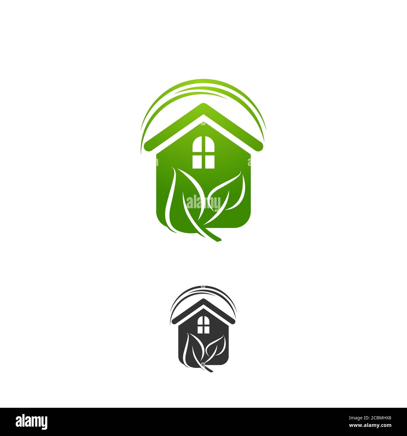 simple green house real estate logo and vector icon.EPS 10 Stock Vector
