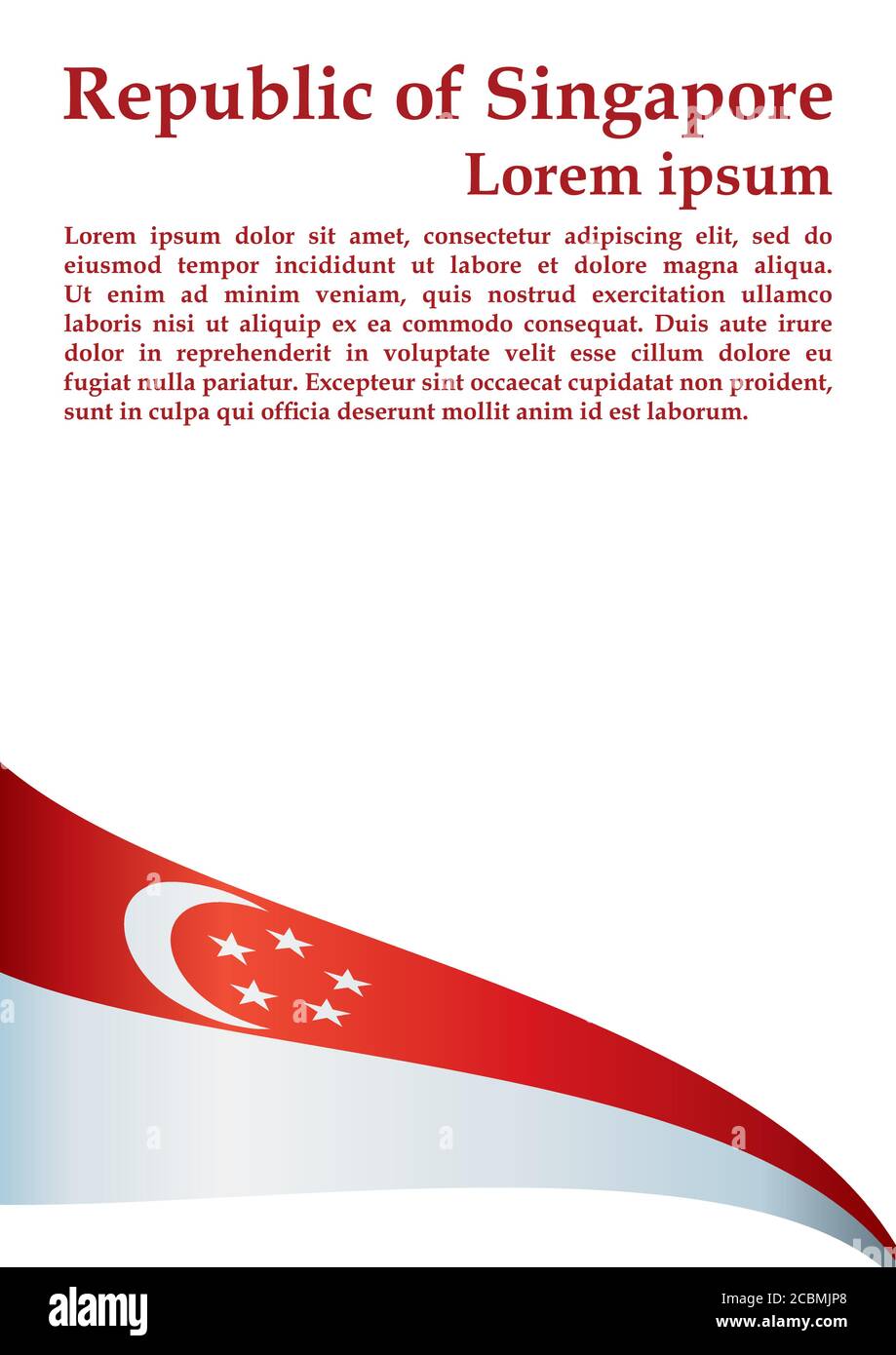 Flag of Singapore, Republic of Singapore. Template for award design, an