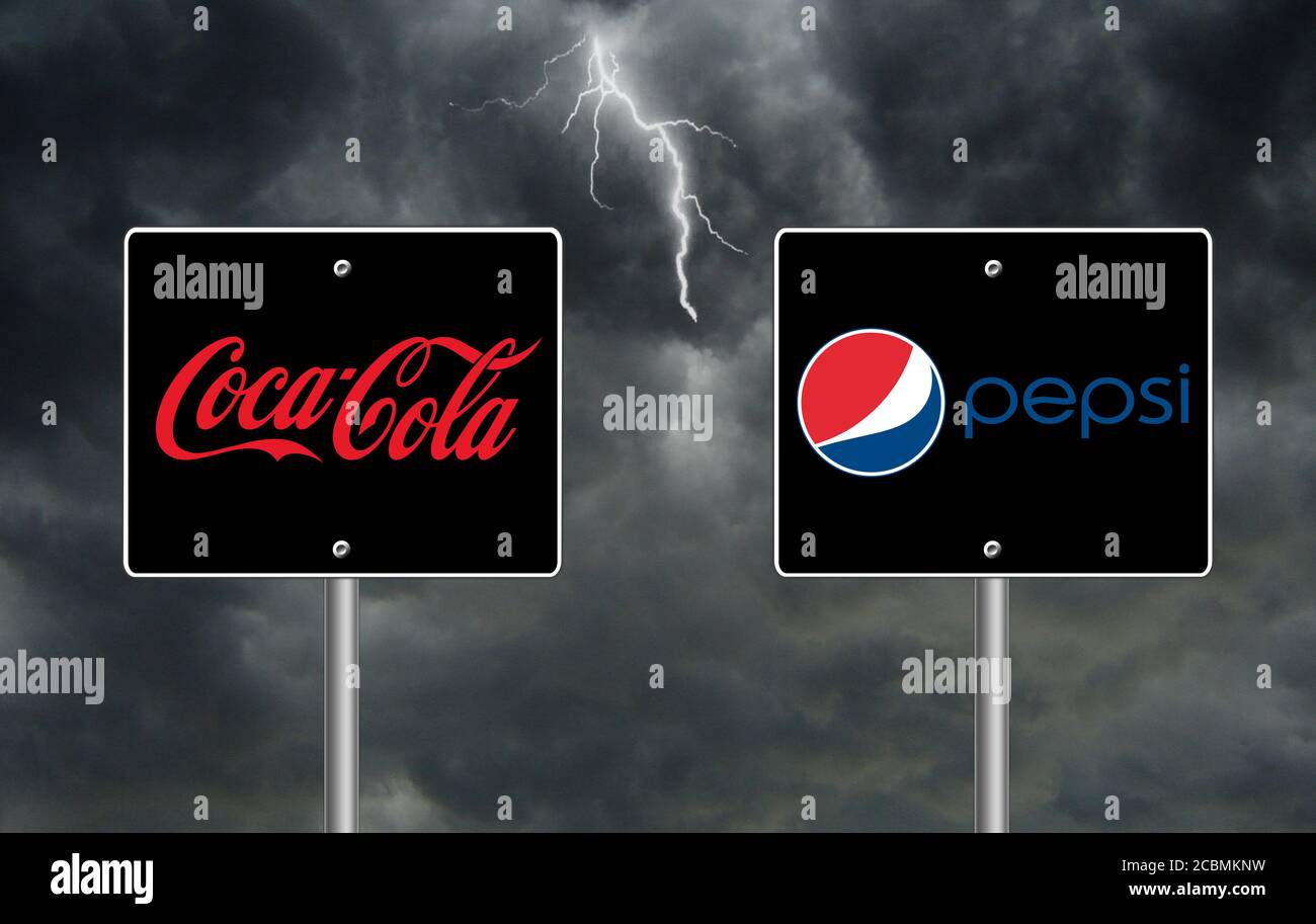 Coca Cola versus Pepsi Cola Stock Photo Alamy