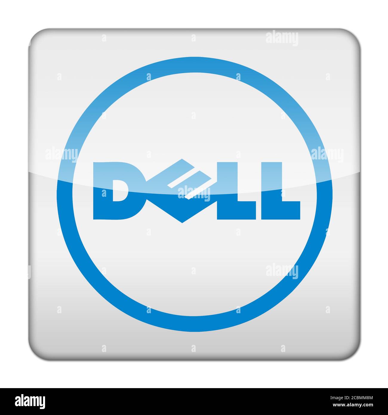 Dell Computers logo icon app flag button Stock Photo