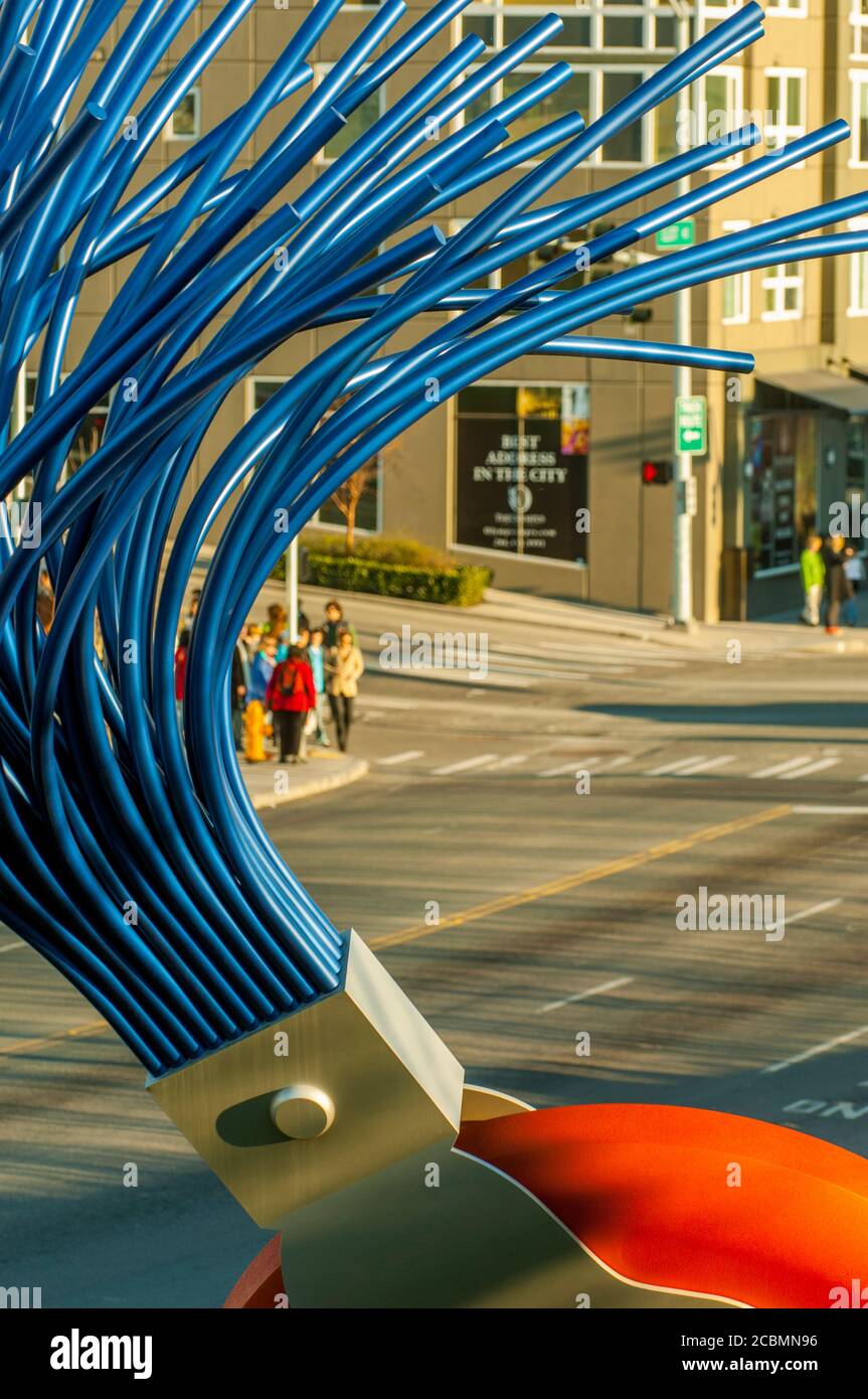 Detail of the Typewriter Eraser, Scale X sculpture by Claes Oldenburg