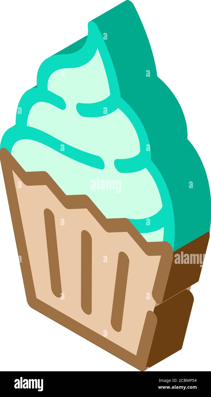 cake dessert isometric icon vector isolated illustration Stock Vector ...
