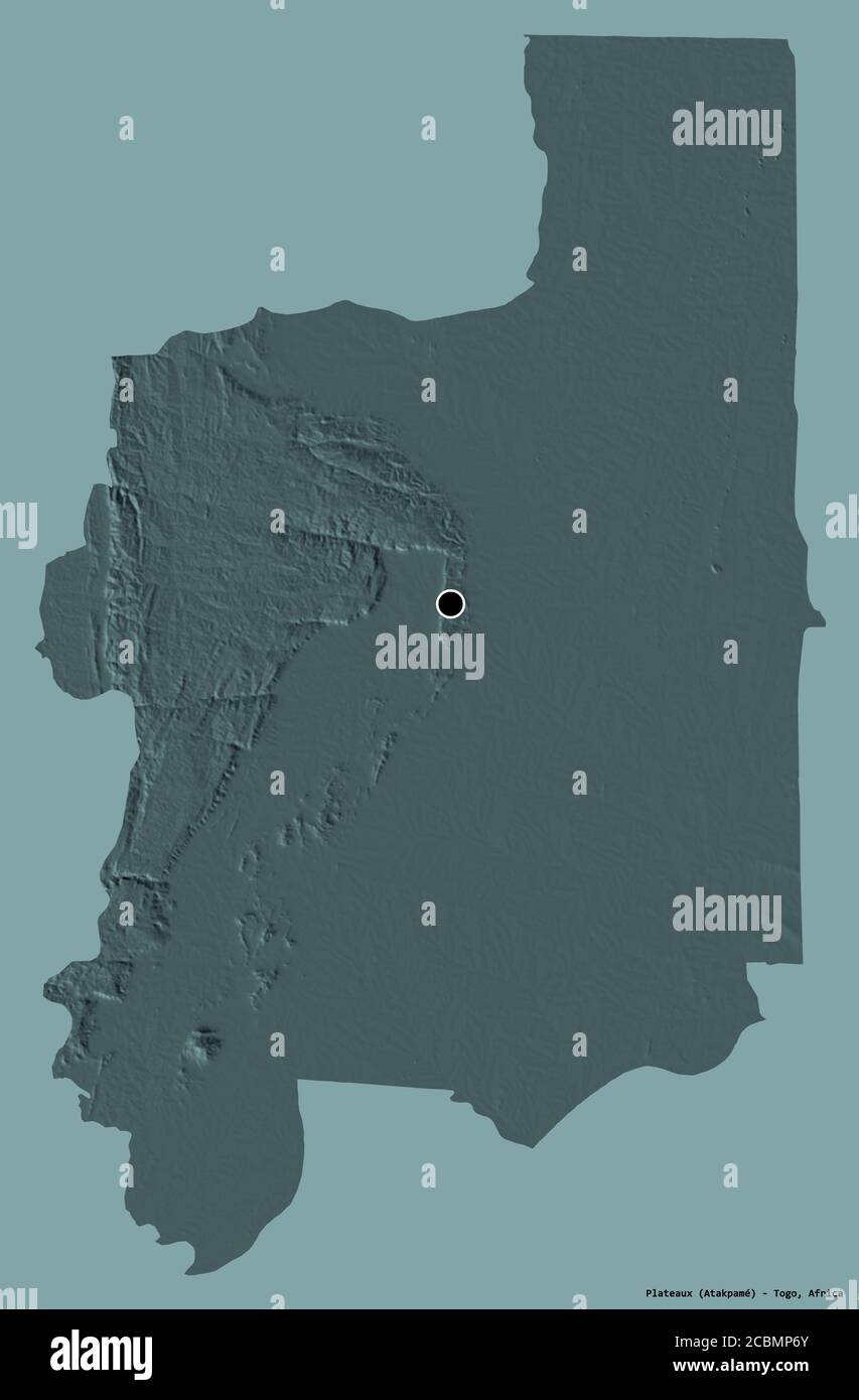 Shape of Plateaux, region of Togo, with its capital isolated on a solid  color background. Composition of patterned textures. 3D rendering Stock  Photo - Alamy