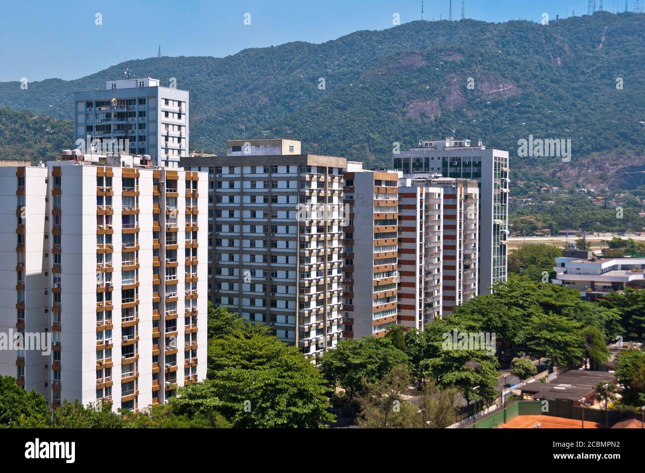 New Modern Apartment Buildings in Leblon, Rio de Janeiro with Mountains