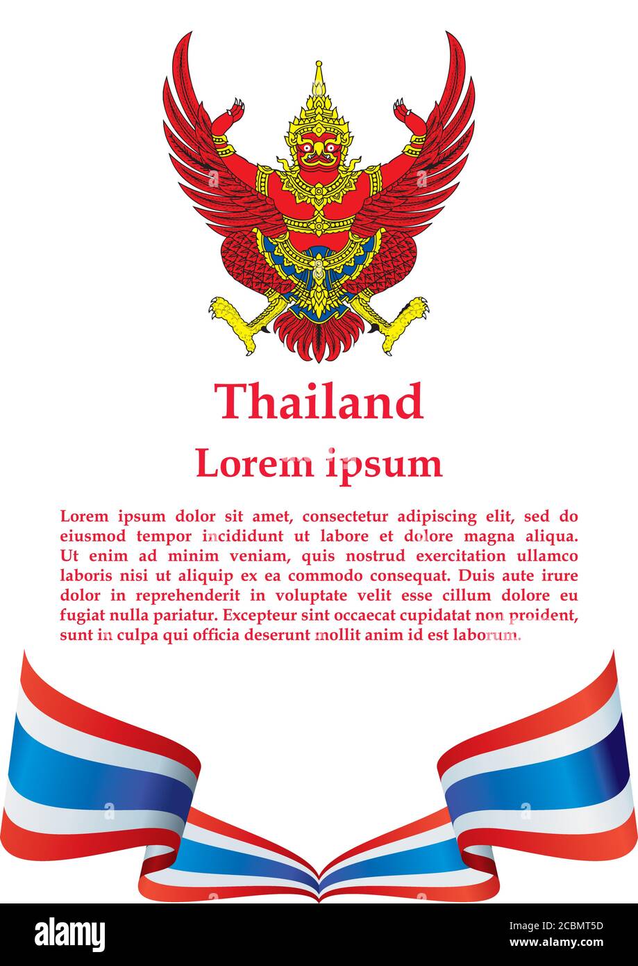 flag of Thailand. Kingdom of Thailand. Thailand national flag. vector ...