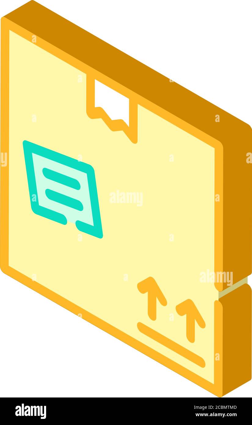 cardboard box isometric icon vector isolated illustration Stock Vector ...