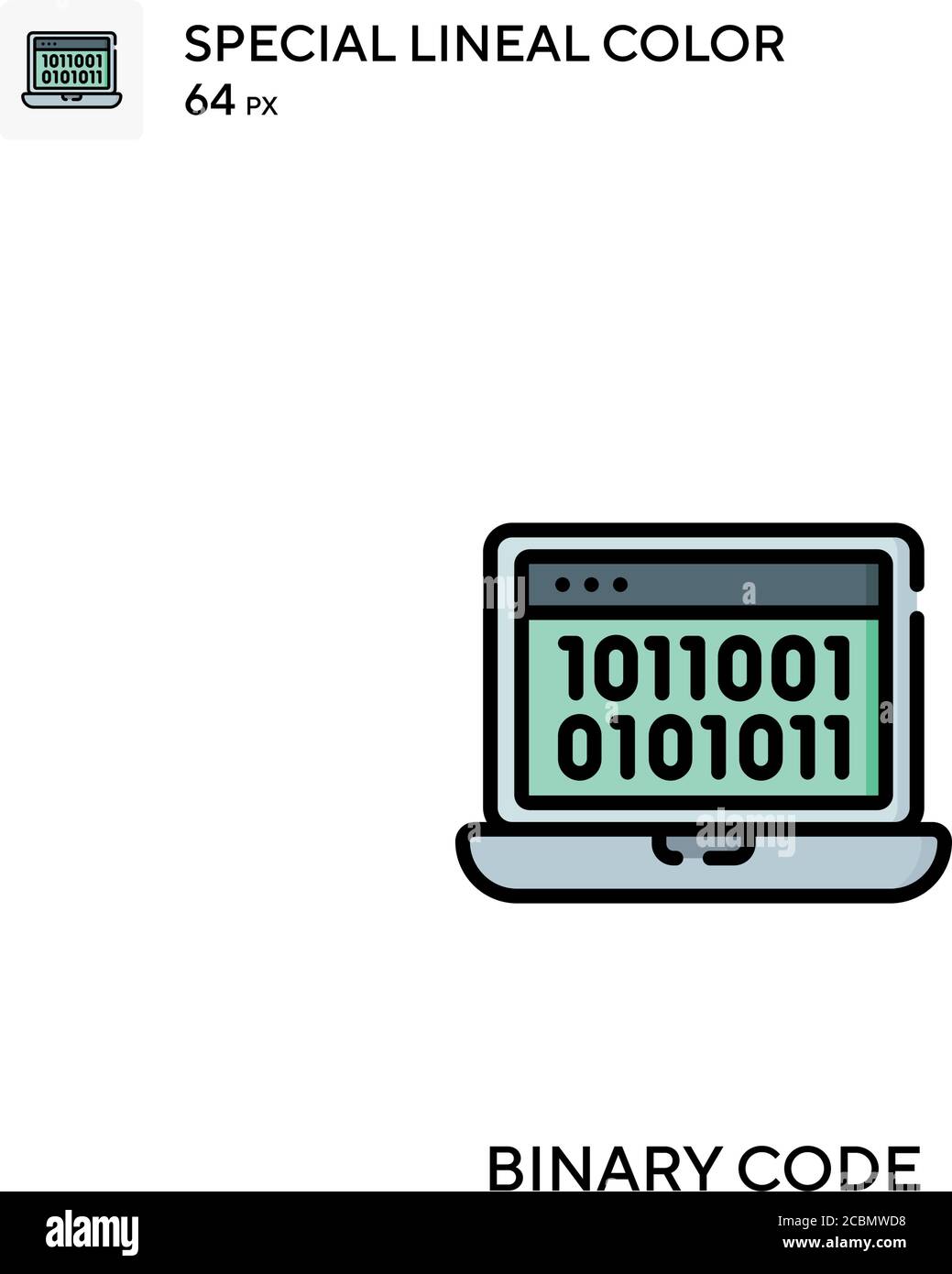 Binary code Special lineal color vector icon. Binary code icons for ...