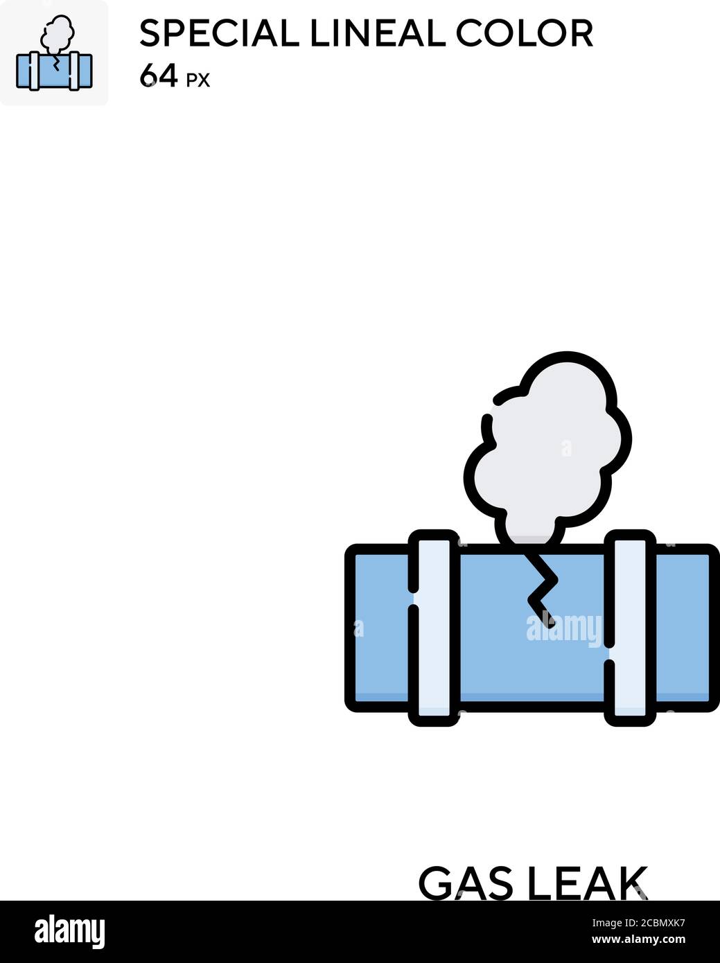 Gas leak Special lineal color vector icon. Gas leak icons for your business project Stock Vector