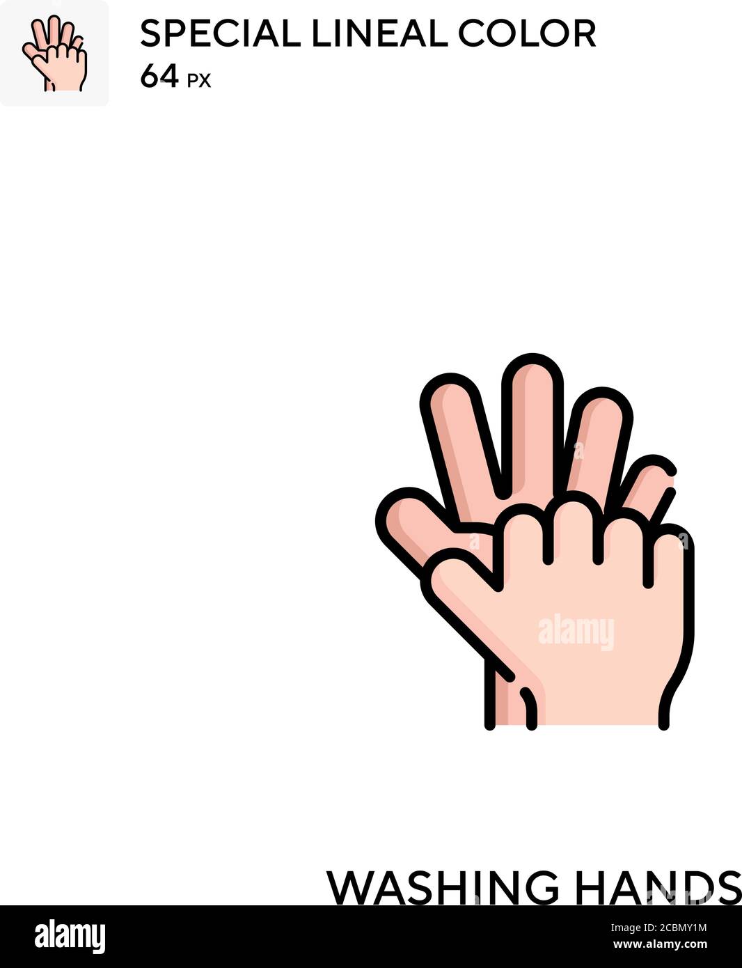 Washing hands Special lineal color vector icon. Washing hands icons for ...