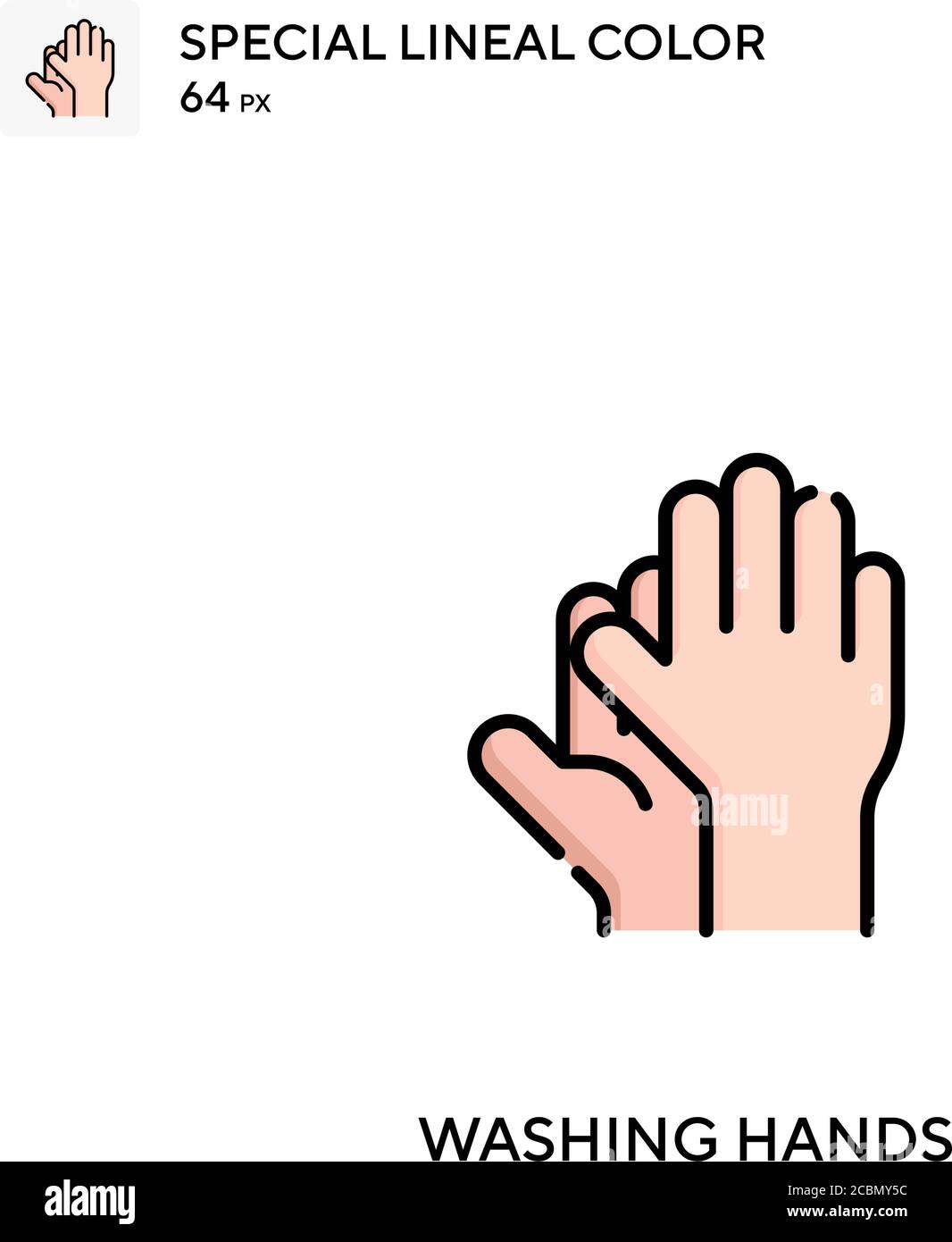 Washing hands Special lineal color vector icon. Washing hands icons for ...