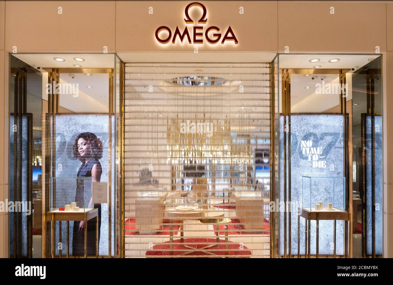 A closed Swiss luxury watchmaker Omega store seen in Hong Kong Stock ...
