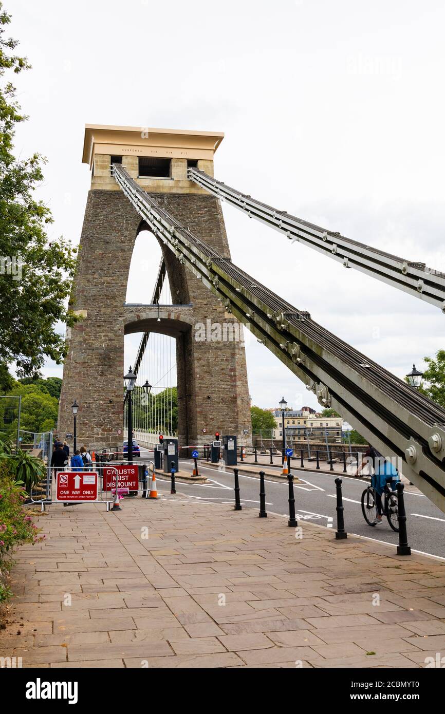 Isambard Kingdoms Brunels Clifton Suspension bridge, Bristol, England. July 2020 Stock Photo