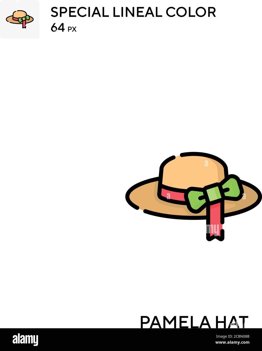 Pamela hat Special lineal color vector icon. Pamela hat icons for your ...