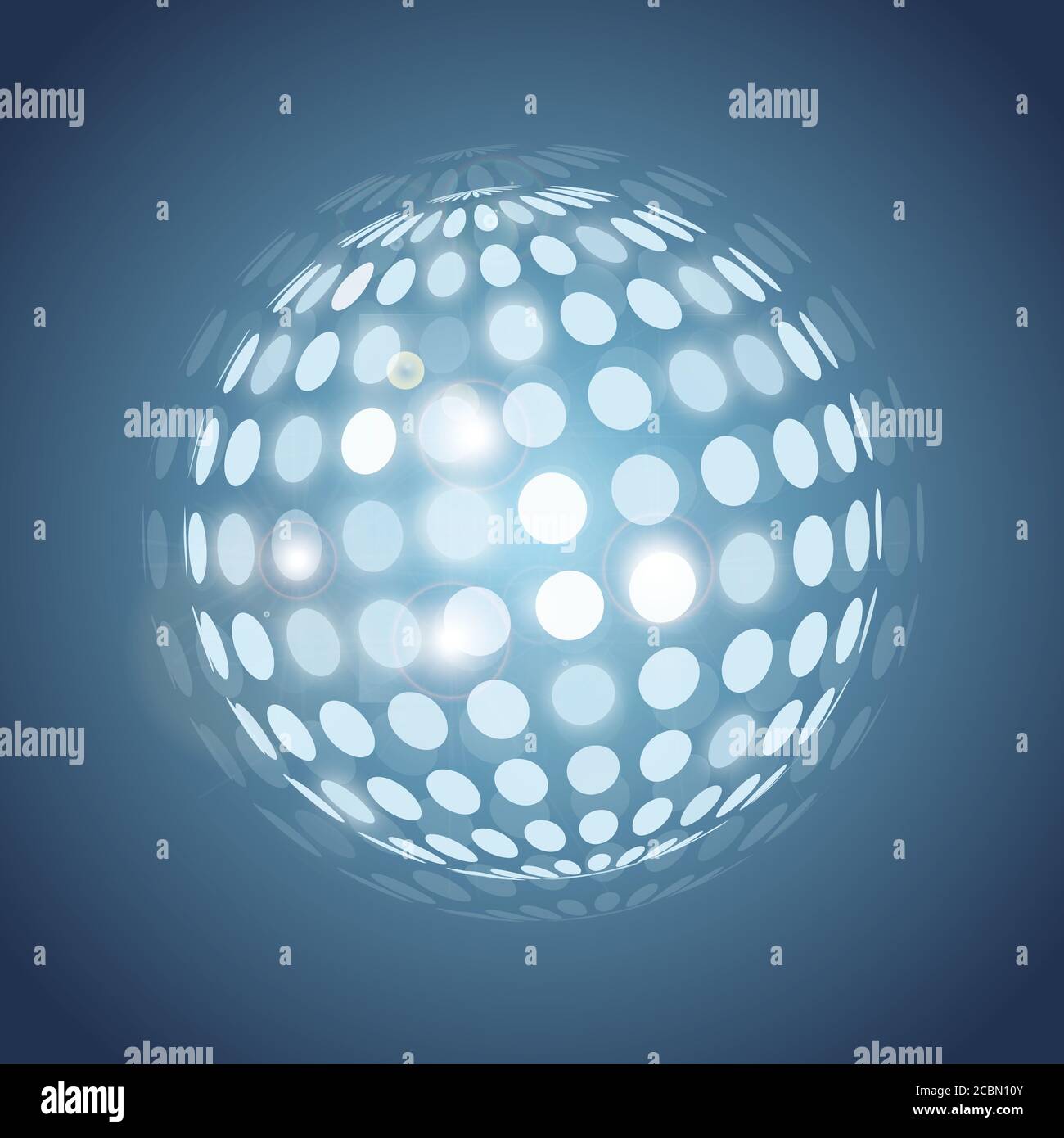 Shiny 3D rendered sphere on a blue background Stock Photo - Alamy