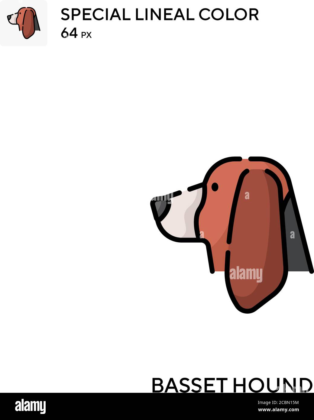 Basset Hound Special lineal color vector icon. Basset Hound icons for ...