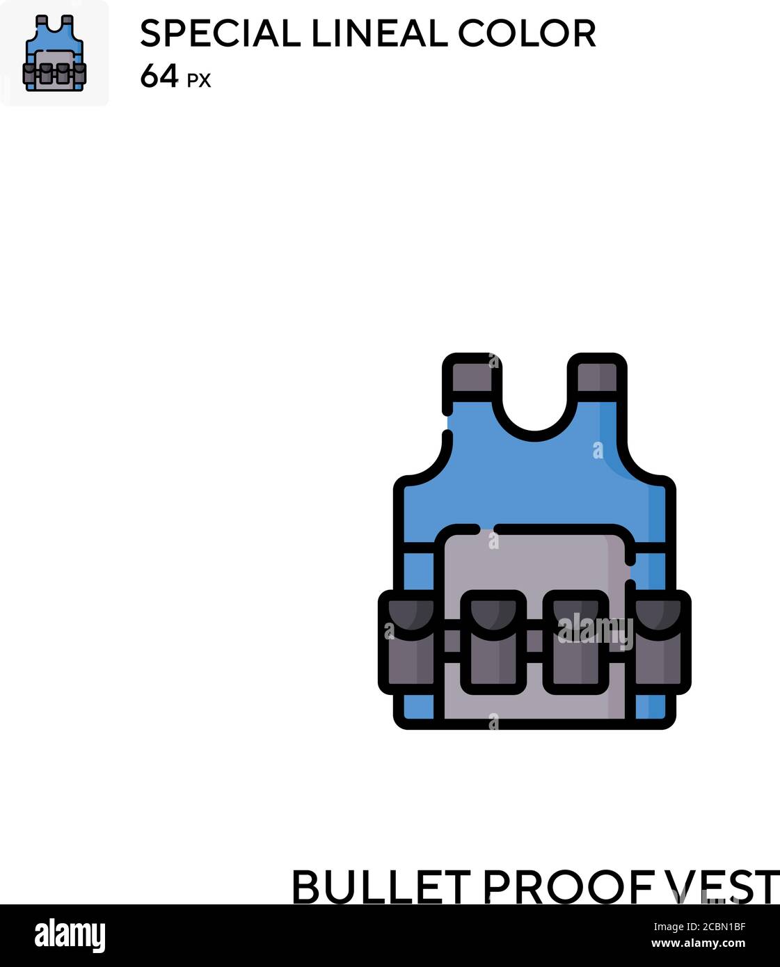 Bullet proof vest Special lineal color vector icon. Bullet proof vest ...
