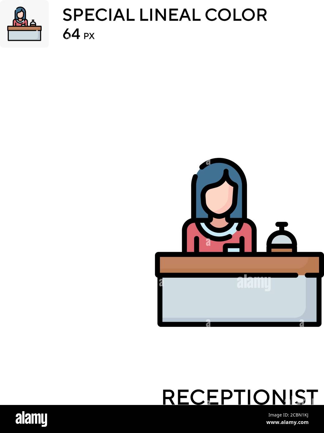 Receptionist Special lineal color vector icon. Receptionist icons for ...