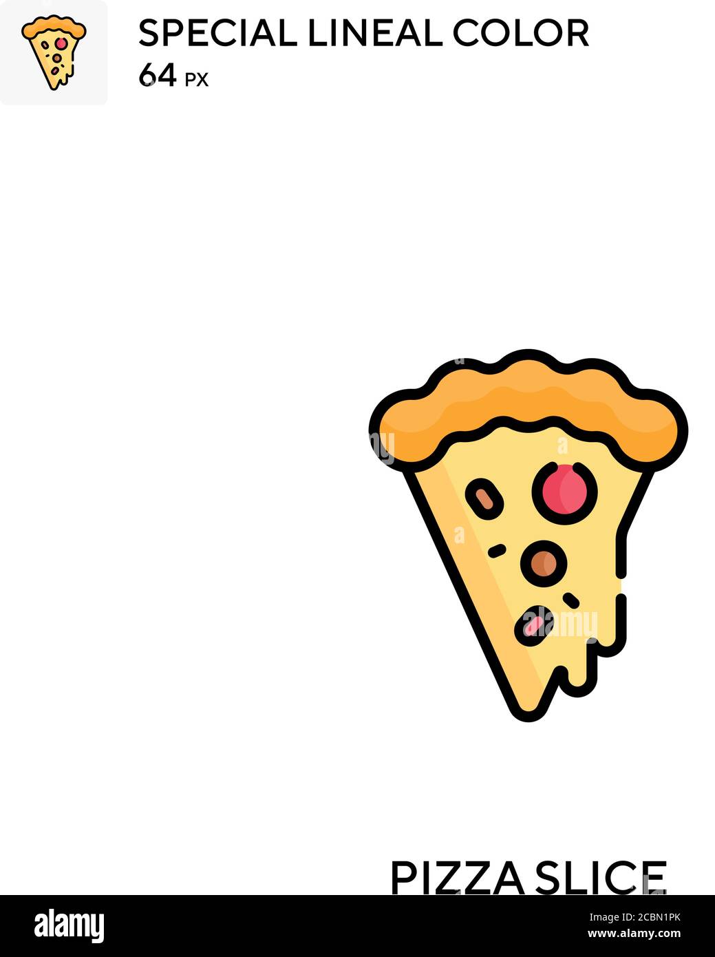 Pizza slice Special lineal color vector icon. Pizza slice icons for ...
