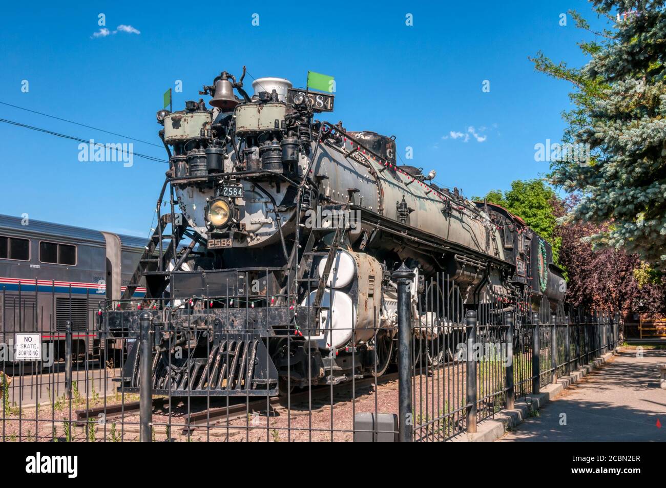 Great Northern S-2 Class 'Northern' steam locomotive 2584 on display at Havre, Montana. Stock Photo
