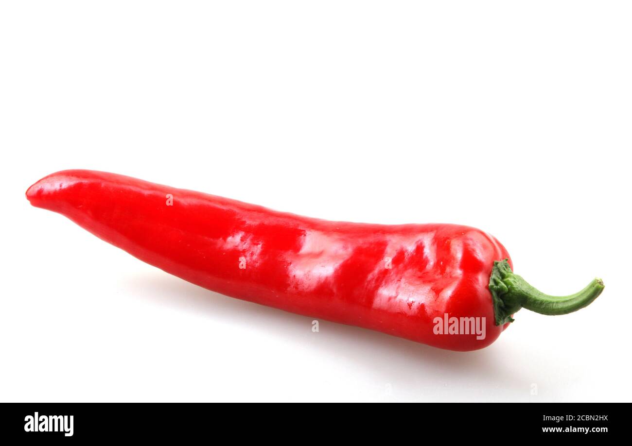 Red hot chilli pepper isolated on the white background Stock Photo - Alamy
