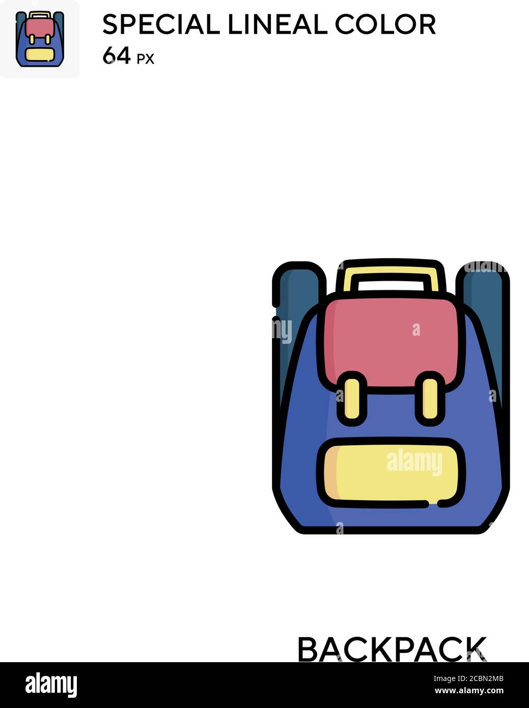 Backpack Special lineal color vector icon. Backpack icons for your ...