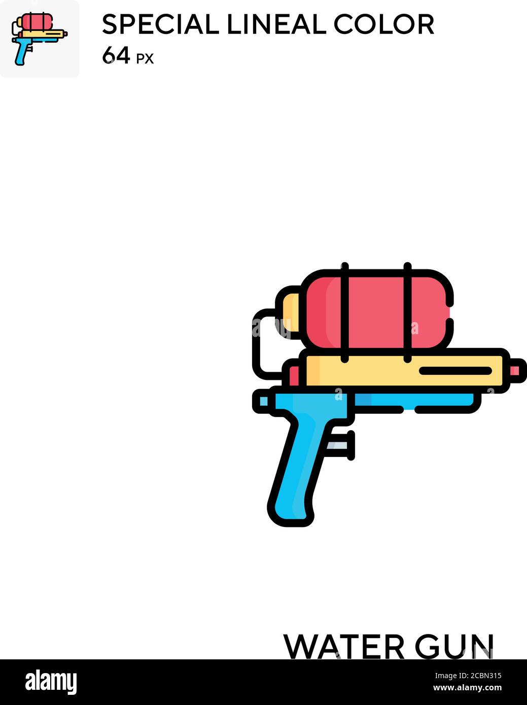 Water gun Special lineal color vector icon. Water gun icons for your ...