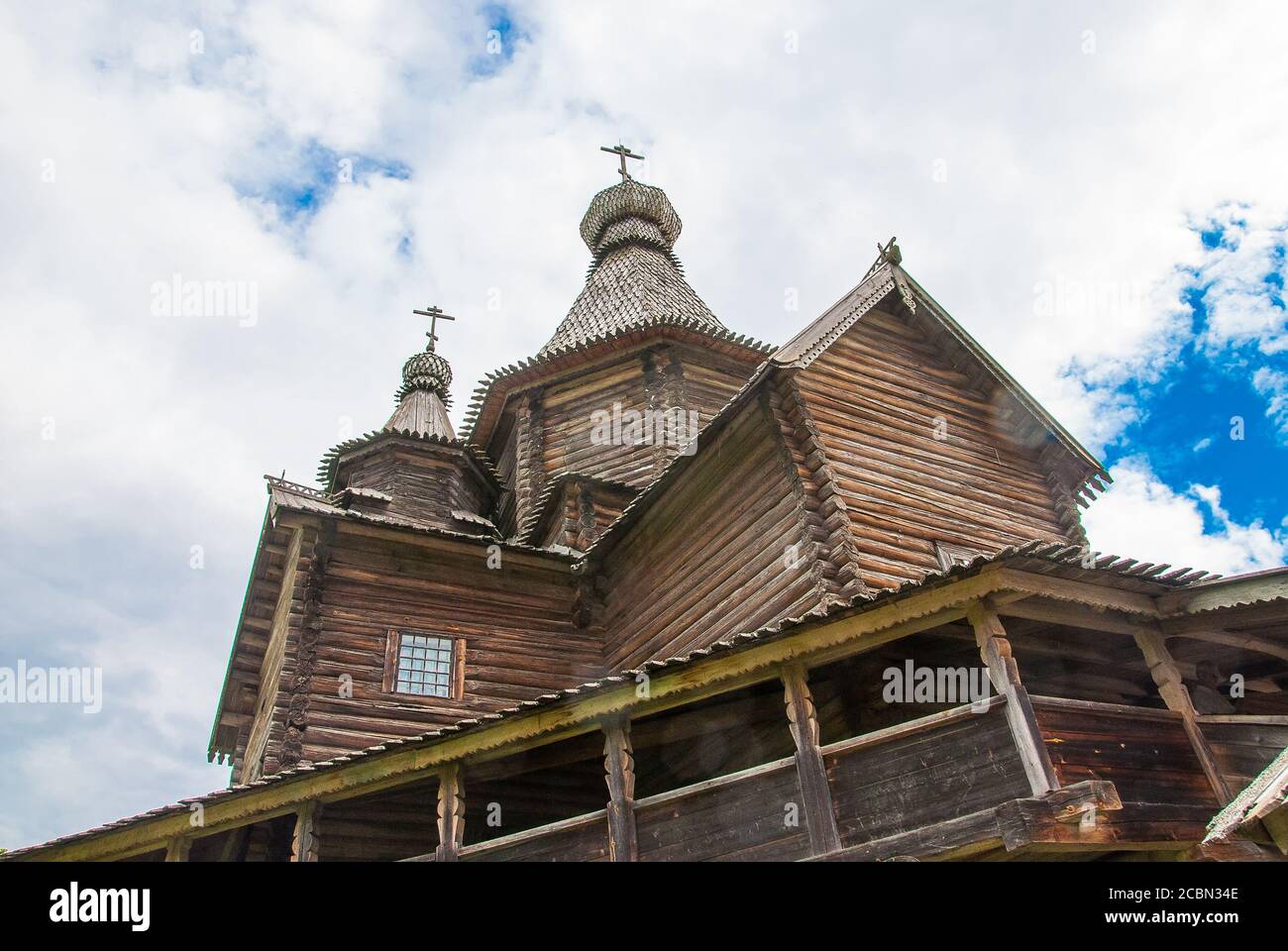 Old wooden orthodox church in Veliky Novgorod. Russian wooden ...
