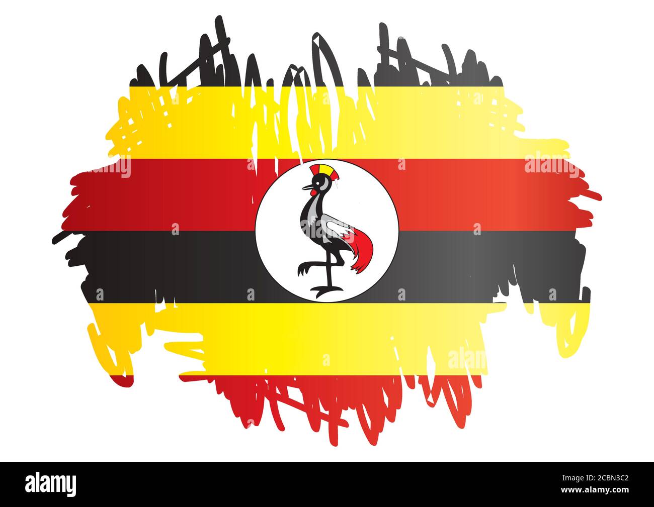 Flag of Uganda, Republic of Uganda. Template for award design, an official document with the flag of Uganda. Bright, colorful vector illustration Stock Vector