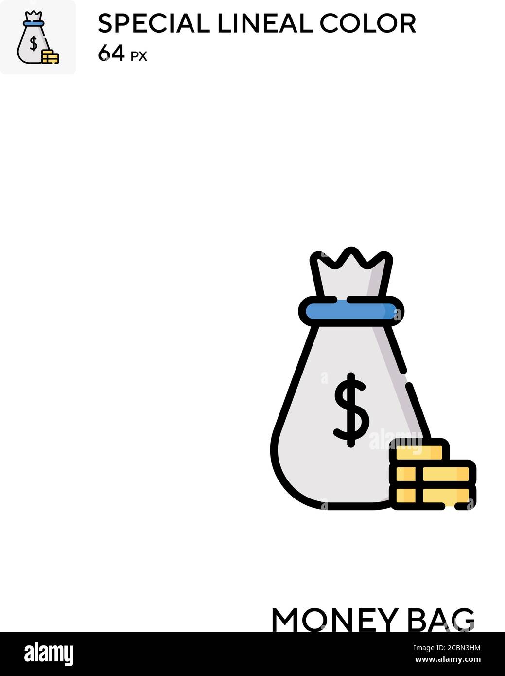 Money bag Special lineal color vector icon. Money bag icons for your ...
