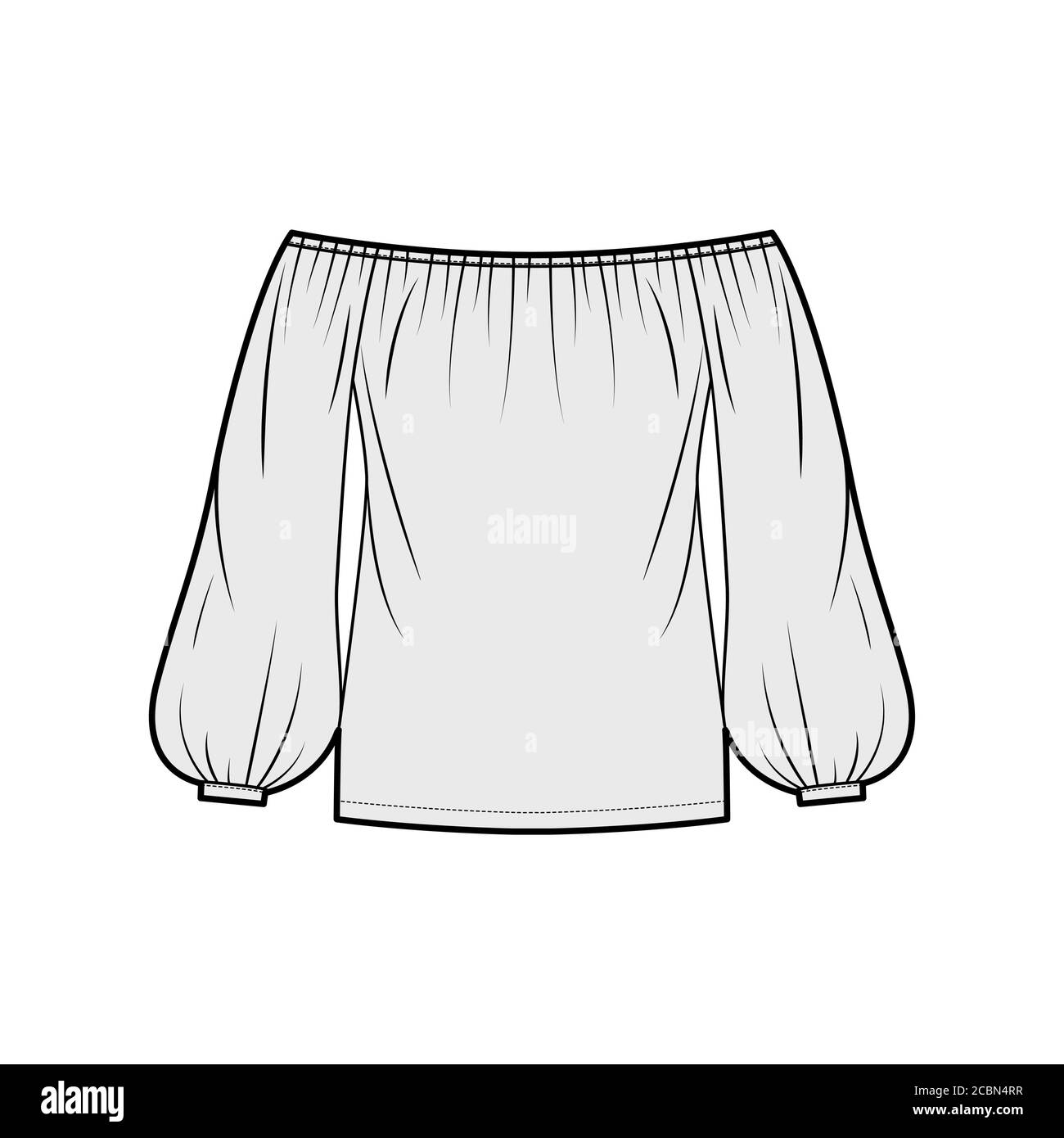 Off shoulder white top Stock Vector Images - Alamy