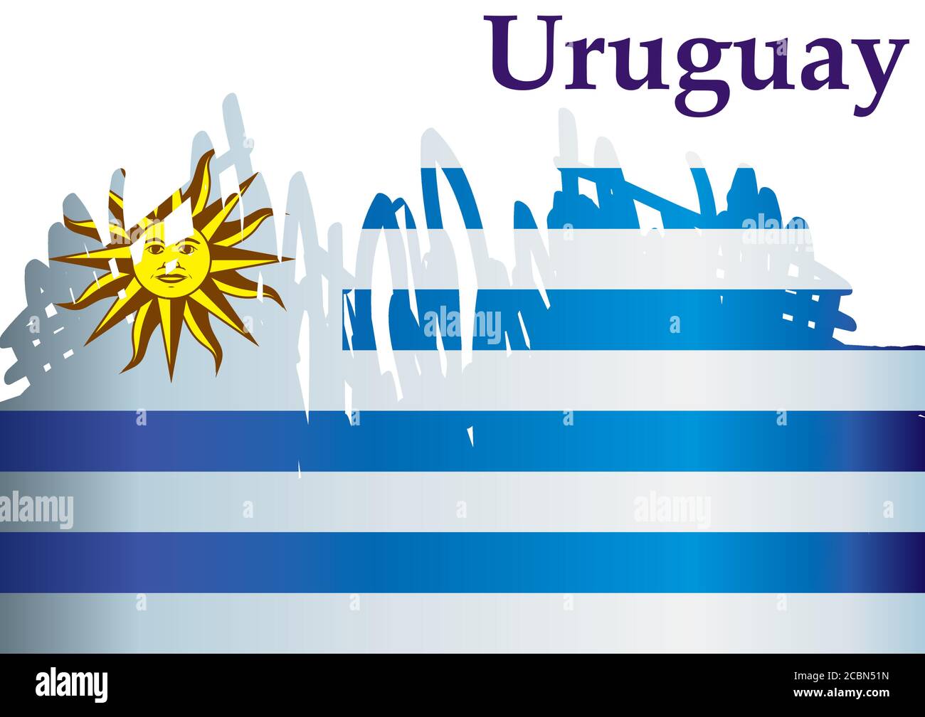 Flag of Uruguay, Oriental Republic of Uruguay. Template for award ...