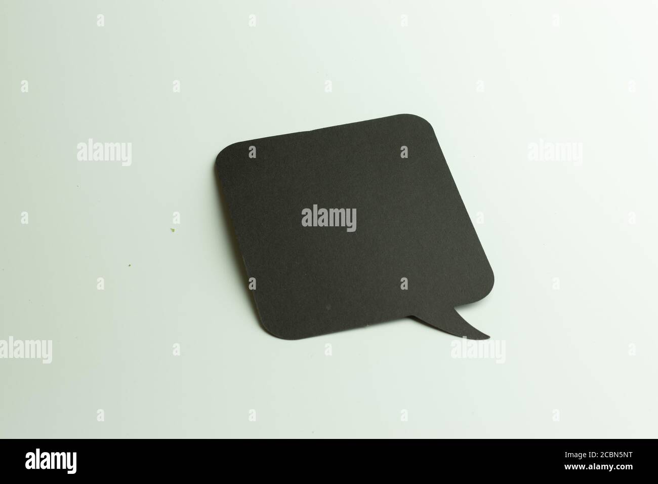 Square talk speech dialogue bubble box with copy space on white backdrop Stock Photo