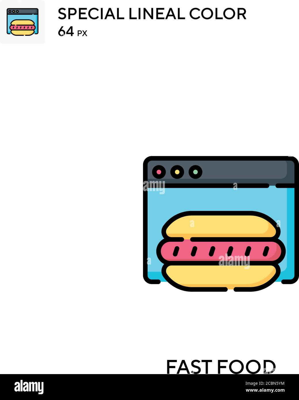 Fast food Special lineal color vector icon. Fast food icons for your ...