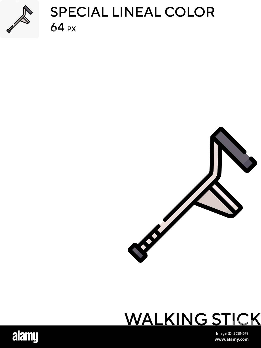 Walking stick Special lineal color vector icon. Walking stick icons for ...
