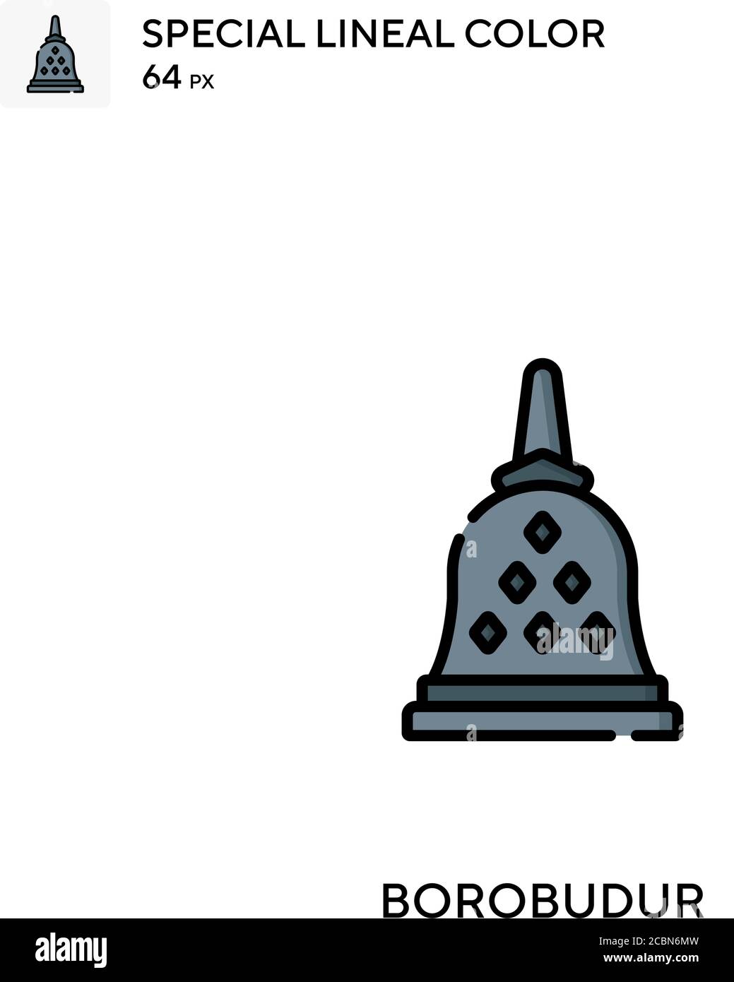 Borobudur Special lineal color vector icon. Borobudur icons for your business project Stock Vector