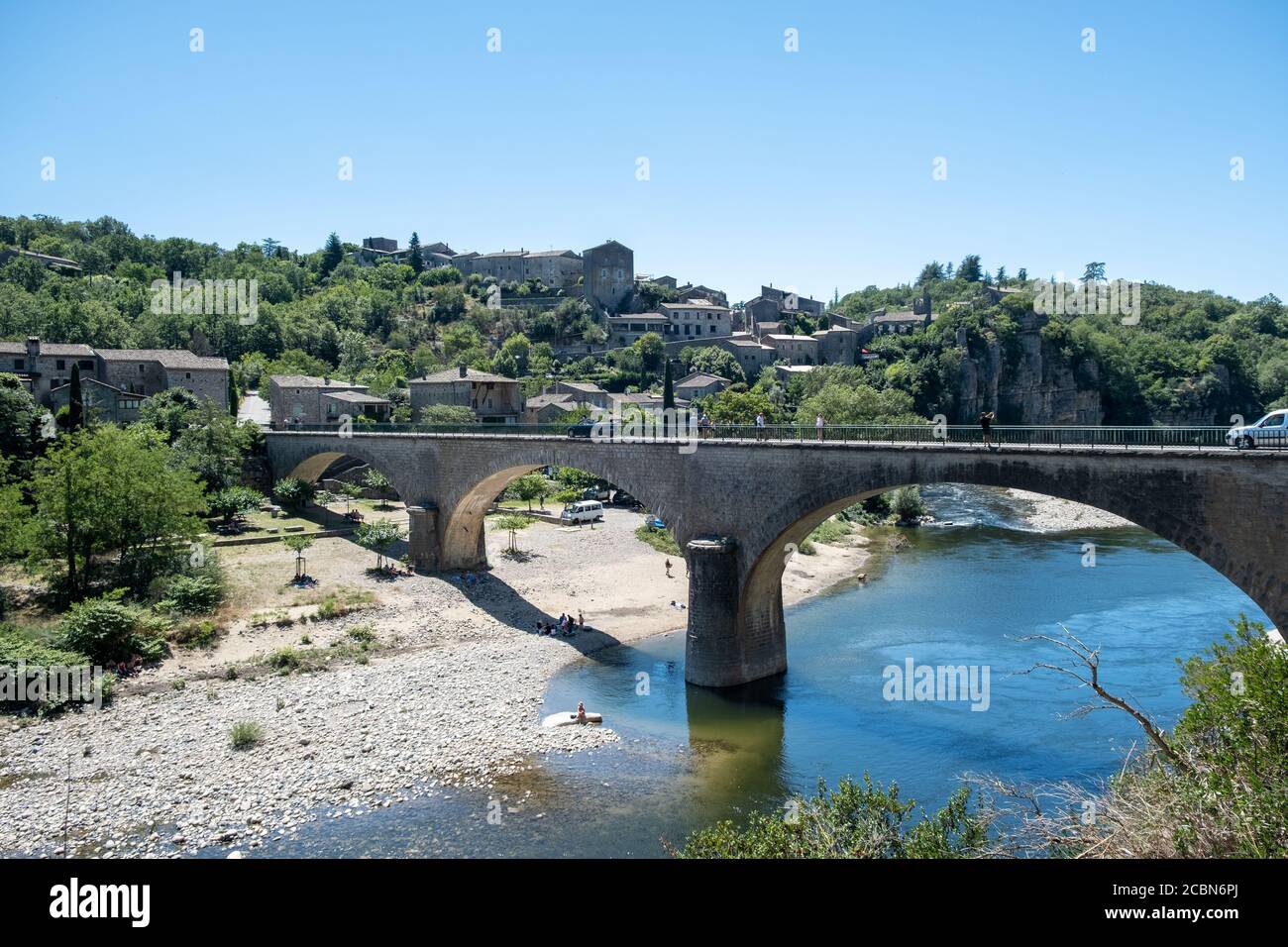 Ardeche France, view of the village of Balazuc in Ardeche. France Stock Photo