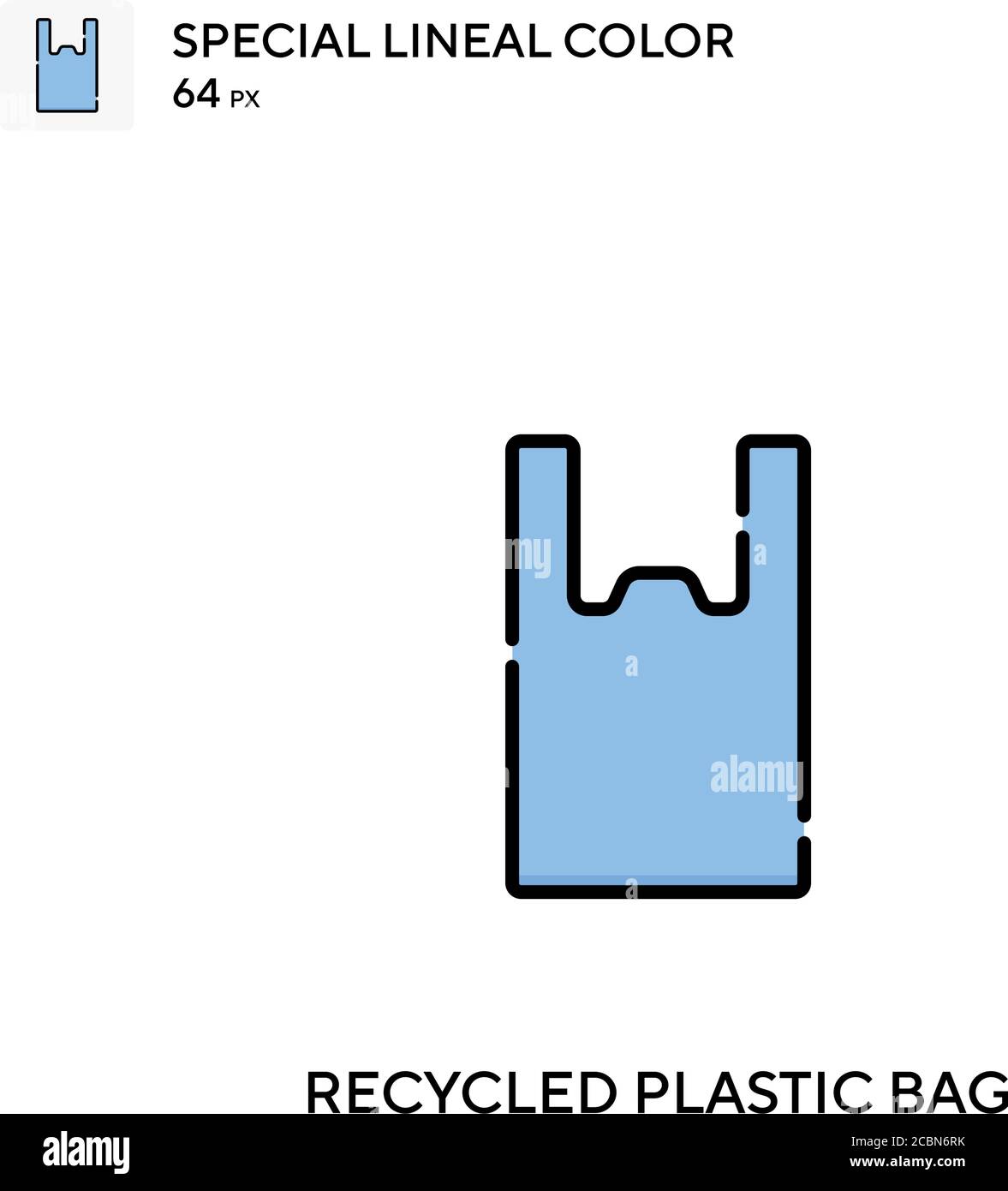 Recycled Plastic Bag Special lineal color vector icon. Recycled Plastic ...