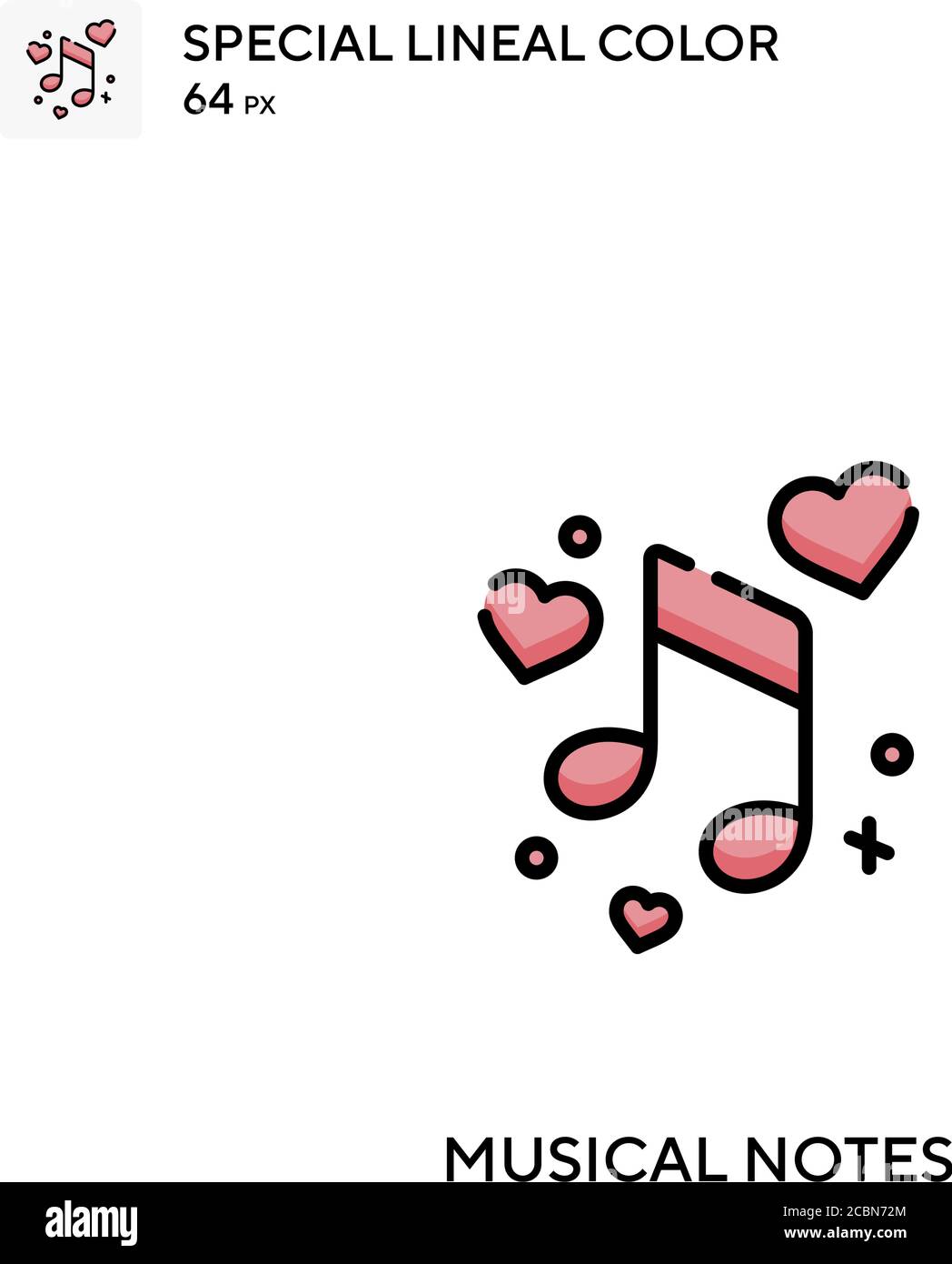 Musical notes Special lineal color vector icon. Musical notes icons for ...