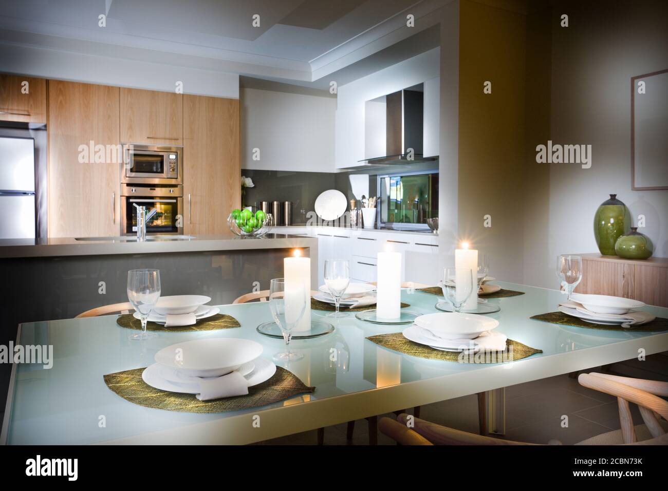 Interior of a modern kitchen and dining room Stock Photo - Alamy