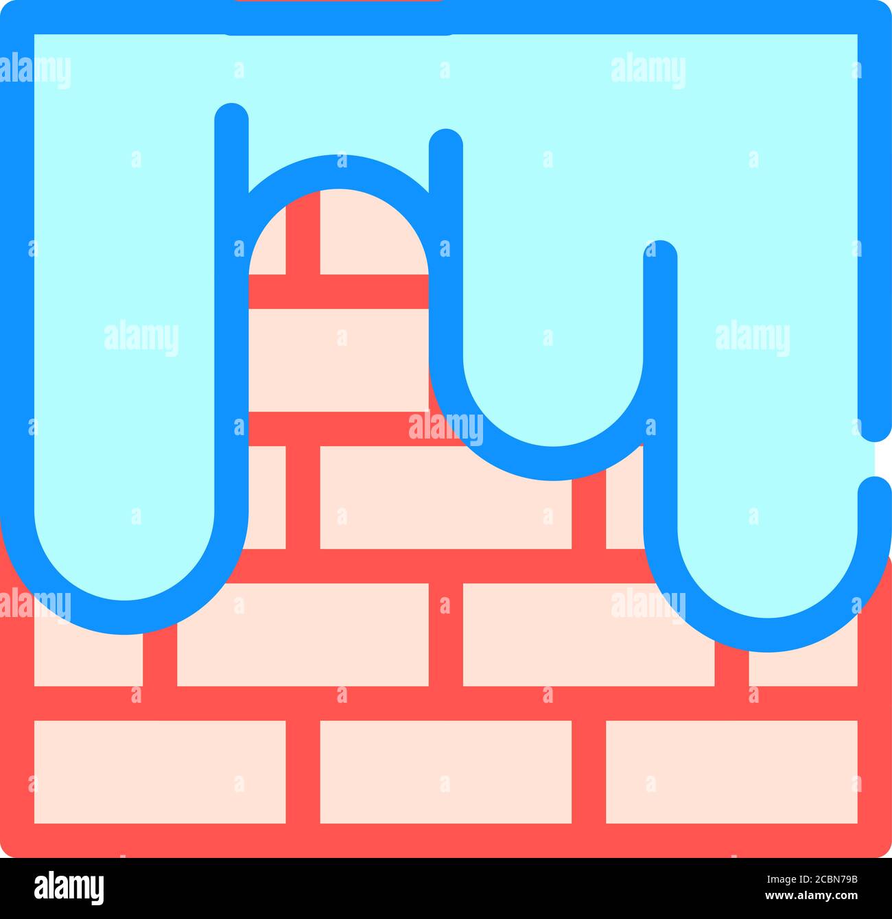 painting brick wall color icon vector illustration Stock Vector Image ...