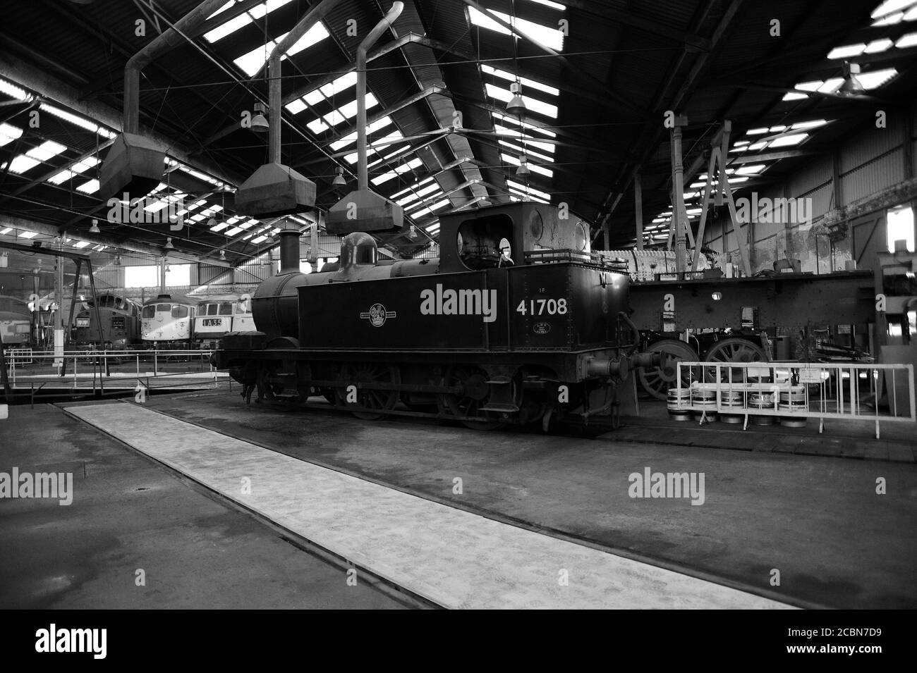 '41708' inside Barrow Hill Roundhouse. Stock Photo
