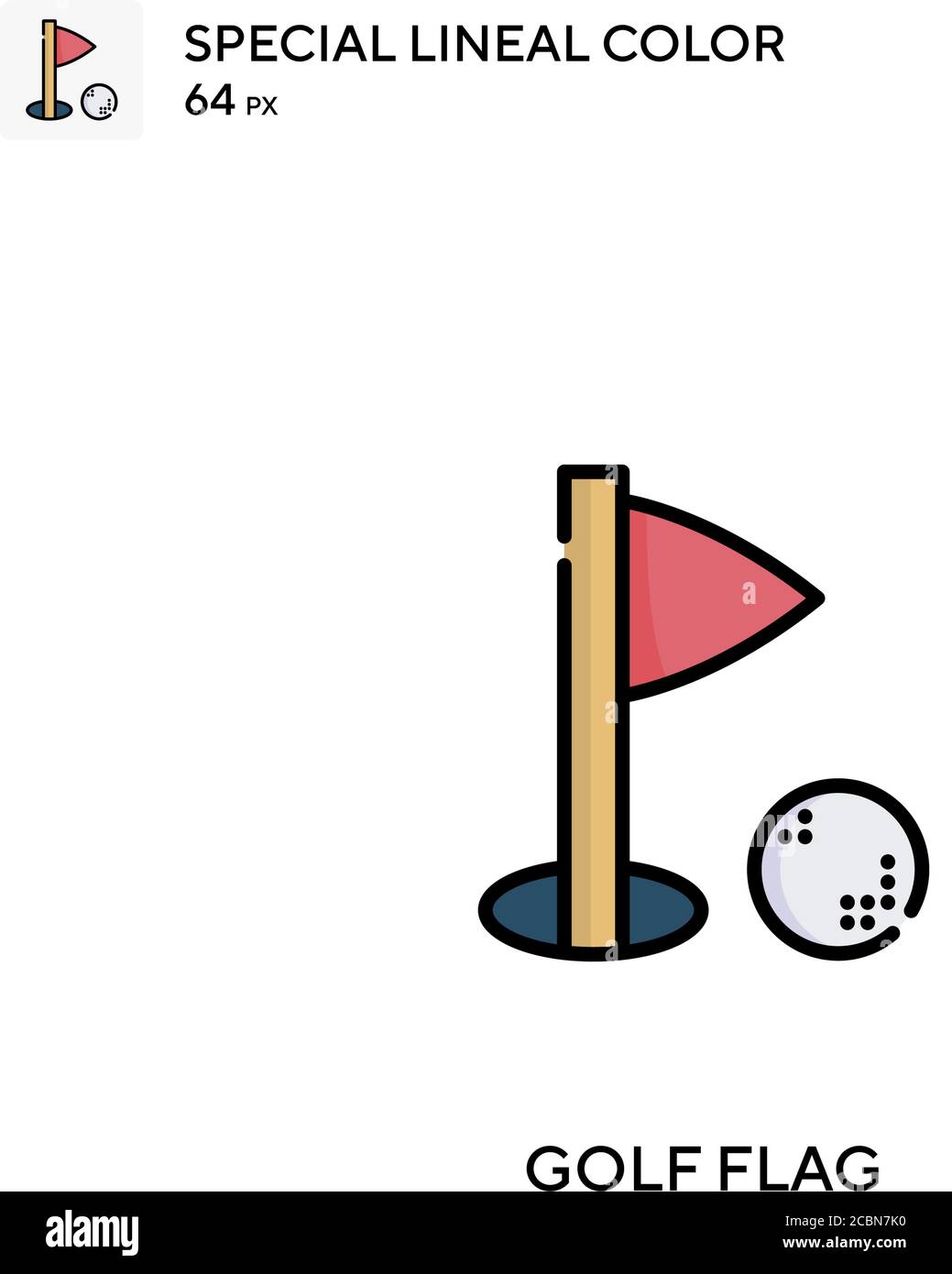 Golf flag Special lineal color vector icon. Golf flag icons for your ...