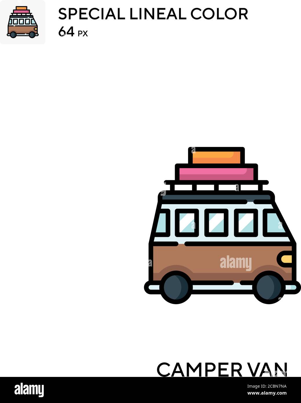 Camper van Special lineal color vector icon. Camper van icons for your ...