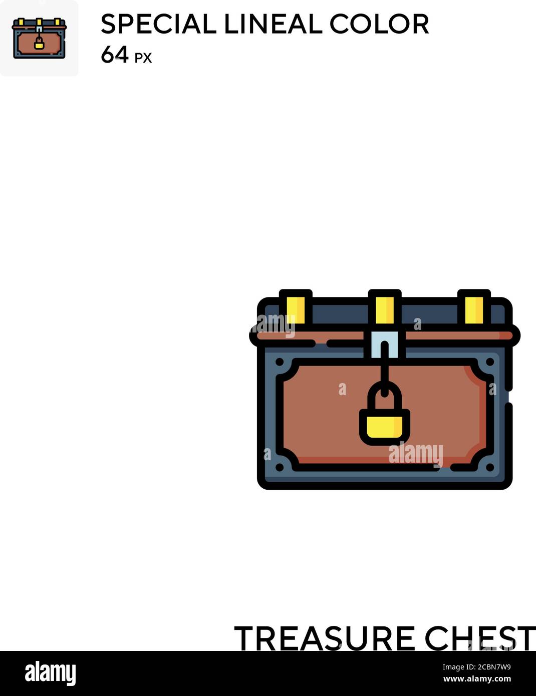 Treasure chest Special lineal color vector icon. Treasure chest icons ...