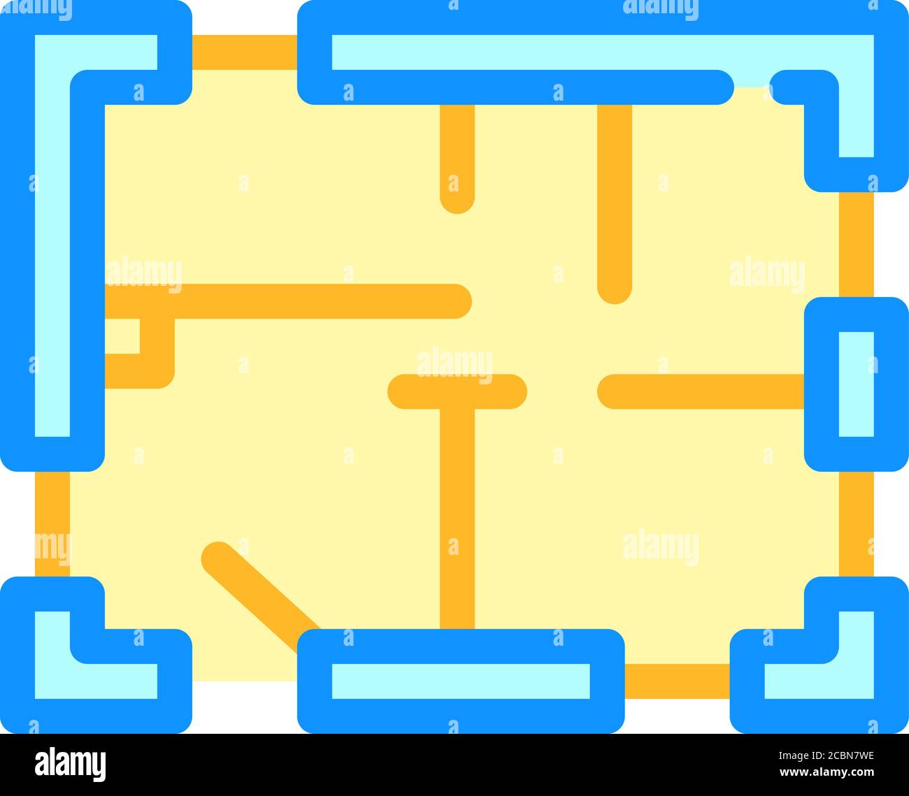 house plan color icon vector isolated illustration Stock Vector Image ...