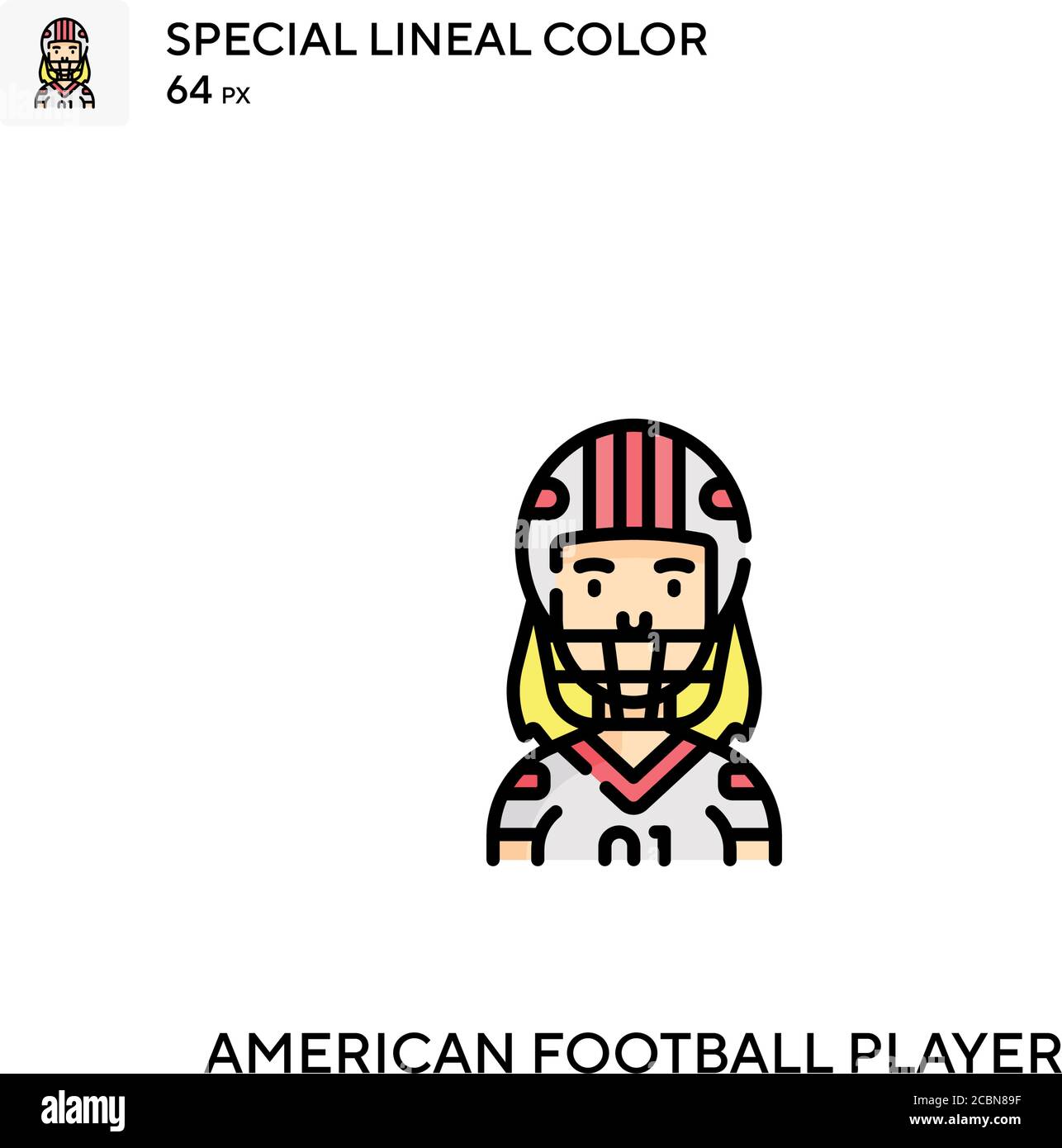 American football player Special lineal color vector icon. American