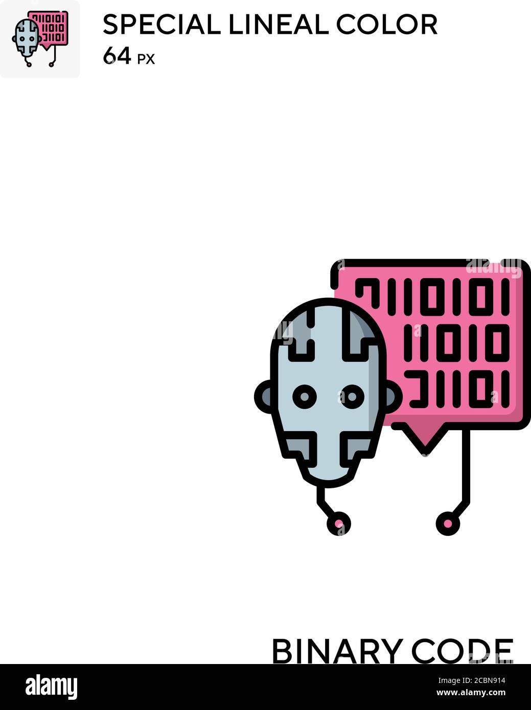 Binary code Special lineal color vector icon. Binary code icons for ...