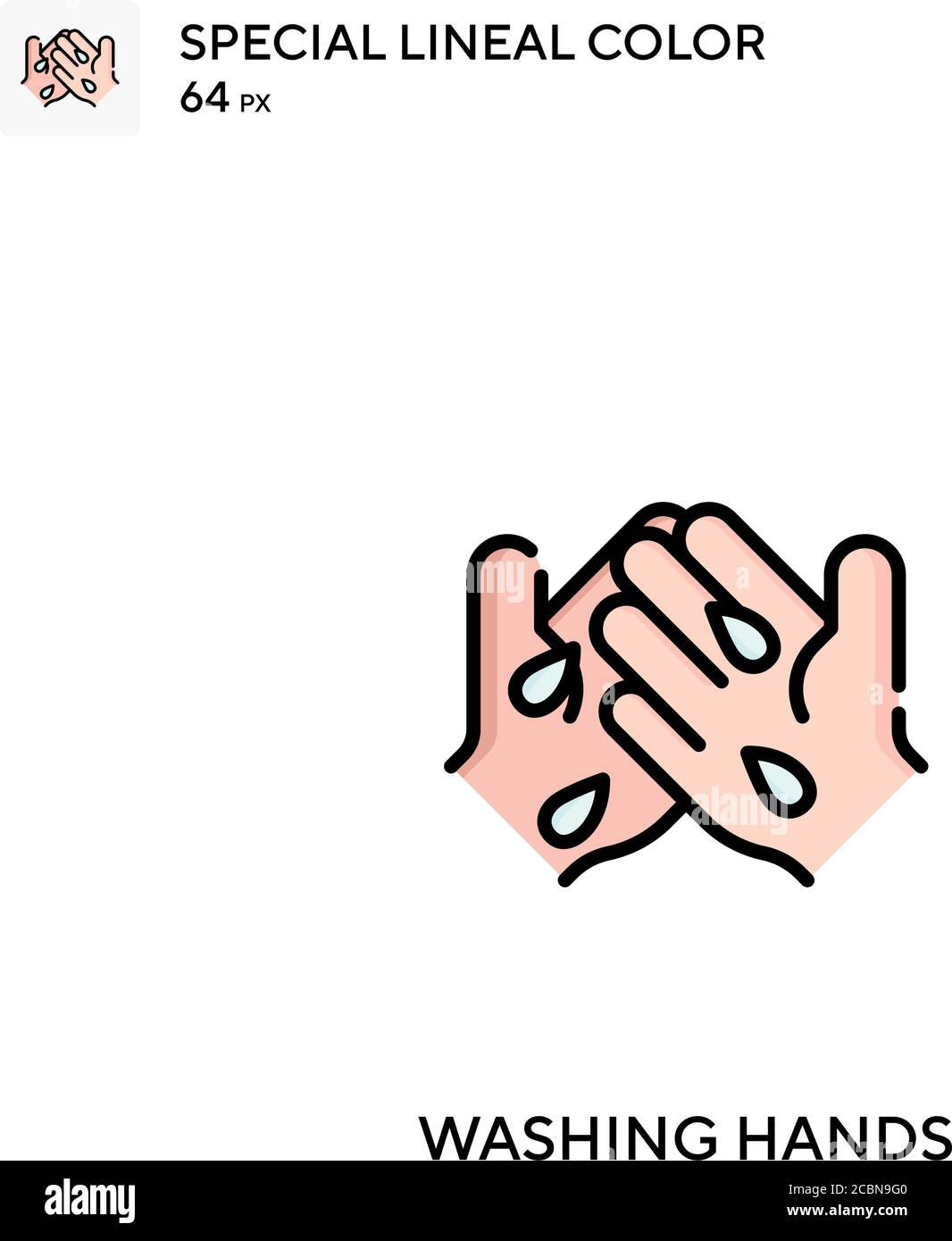 Washing hands Special lineal color vector icon. Washing hands icons for ...